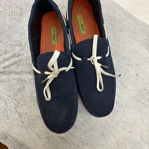 Swims Dark Blue Loafers with White Laces